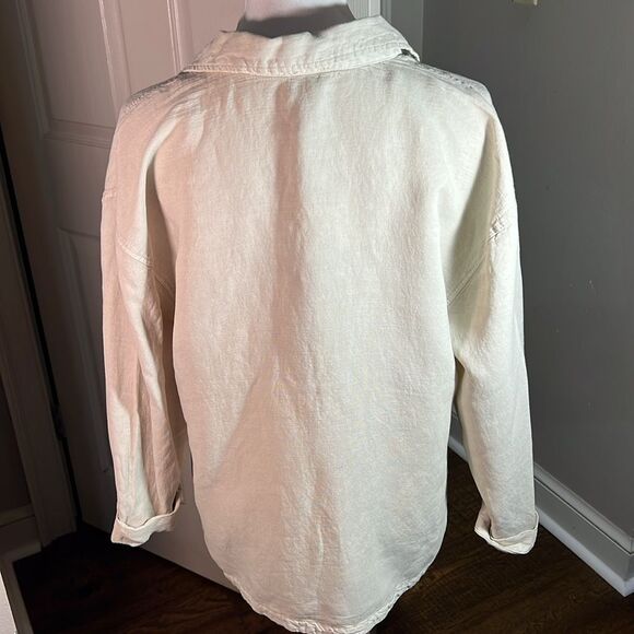 NWT NICOLE MILLER Beige Shirt Top Medium. WT235 - Picture 3 of 3